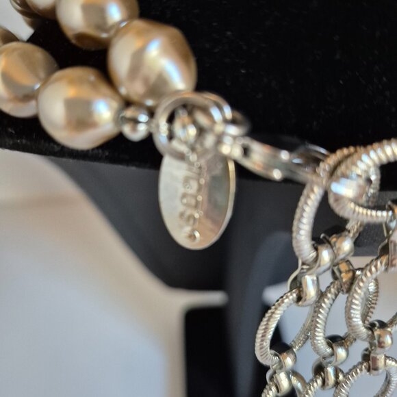 CHICO'S Shades of Brown Mixed-Media 22"- 41" Statement Necklace - Picture 6 of 7